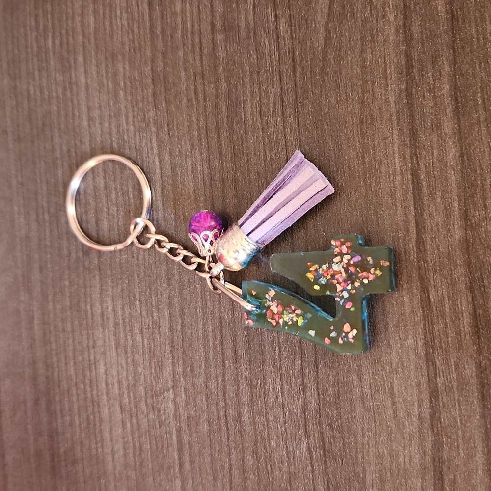 Number "4" Resin Keychain